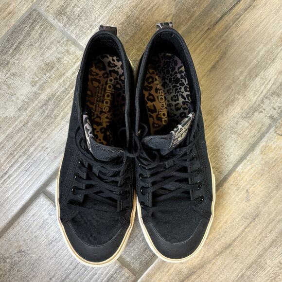 Adidas Women Nizza Trek Black Tan Leopard Platform Sneaker Size 9 1/2 - Picture 3 of 7